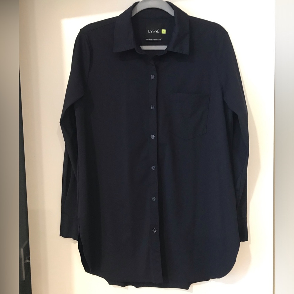 Lysse Women's Tunic Top Shirt Dress Medium Nylon Button Up Minimalist Schiffer - Picture 5 of 14